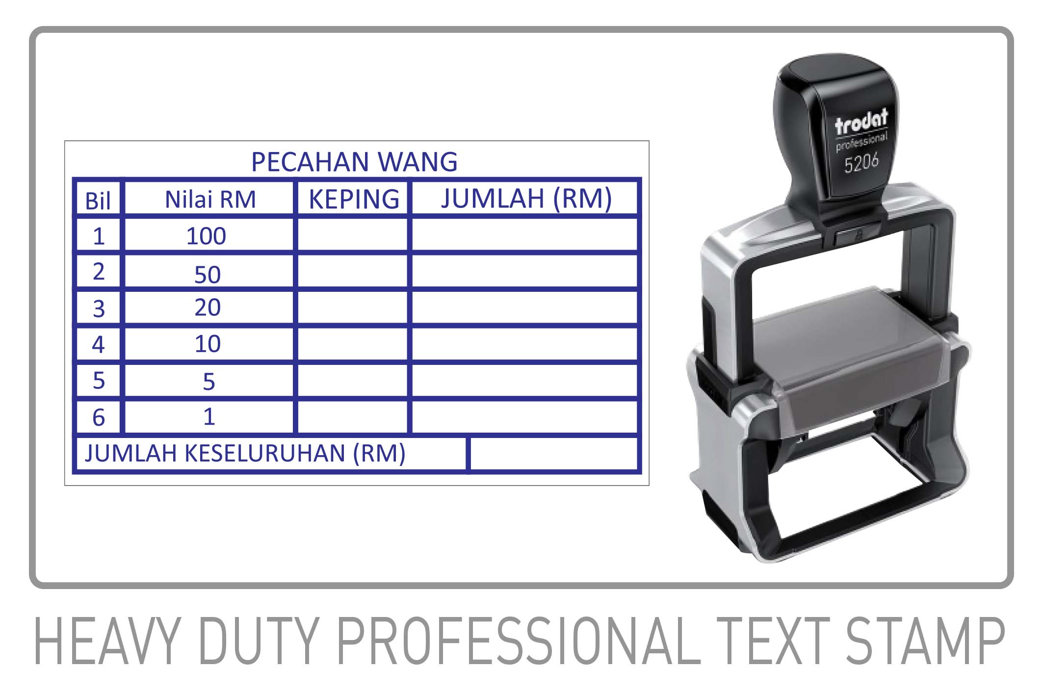 Heavy Duty Text stamp